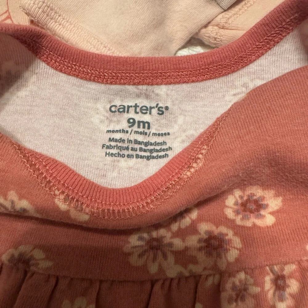 9 month 9 items these are in excellent condition. Okie Dokie and Carters.